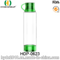 Bouteille d&#39;eau en plastique Tritan sans BPA portative verte 500ml (HDP-0623)